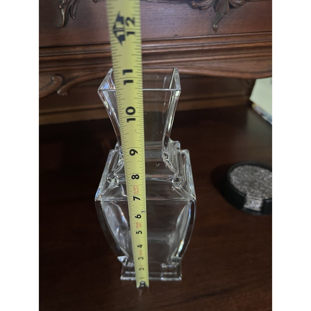 Baccarat Pearl Crystal Vase 10.25"  made in France Minimalist Rare Modern Chic - Picture 2 of 5